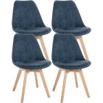 Chaises en bois bleus foncé en hêtre en lot de 4 scandinaves 
