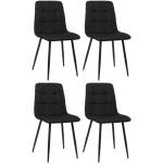 Chaises design noires matelassées en lot de 4 contemporaines 