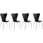 Chaises en bois noires en bois empilables en lot de 4 modernes 