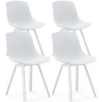 Chaises design blanches en aluminium en lot de 4 scandinaves 