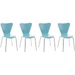 Chaises en bois Clp bleus clairs en métal empilables en lot de 4 