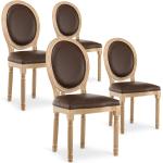 Lot de 4 chaises médaillon Louis XVI Vintage Simili Marron