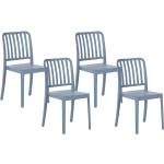 Chaises de jardin design Beliani bleues en verre empilables en lot de 4 