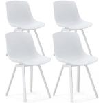 Chaises de jardin design blanches en aluminium en lot de 4 