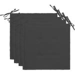 Coussins extérieurs noirs en polyester en lot de 4 40x40 cm 