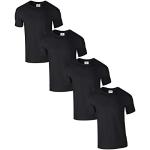 T-shirts noirs en coton à manches courtes à manches courtes à col rond en lot de 4 Taille M look fashion pour femme 