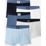 Boxers short Vertbaudet bleues claires en coton lot de 5 Taille 5 ans pour garçon de la boutique en ligne Vertbaudet.fr 