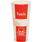 Lot de 50 gobelets en carton pour laboratoire ou fête – Contenance 500 ml – Motif tête de mort et inscription « Toxic »