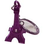Porte-clés violets en métal Tour Eiffel en lot de 50 