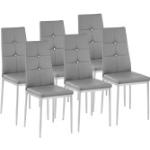 Chaises design grises en fibre synthétique à strass en lot de 6 modernes en promo 
