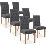 Chaises design IntenseDeco grises en tissu en lot de 6 modernes 