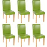 Chaises en bois vertes laquées en bois massif en lot de 6 modernes 