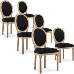 Lot de 6 chaises médaillon Louis XVI tissu Noir