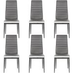 Chaises design grises en cuir en lot de 6 contemporaines 