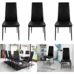 Chaises design noires en métal en lot de 6 contemporaines 