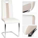 Chaises de salle à manger blanches en métal en lot de 6 contemporaines 