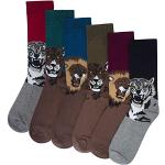 Chaussettes multicolores à effet léopard en coton à motif lions à motifs Le Roi Lion en lot de 6 Pointure 39 classiques pour homme 