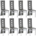 Chaises design grises en polyuréthane en lot de 8 contemporaines 