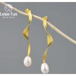 Boucles d'oreilles de mariage grises en or à perles en argent 18 carats look fashion pour femme 