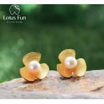 Boucles d'oreilles en argent à perles à motif fleurs en argent fait main look fashion pour femme 