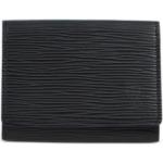 Porte-cartes en cuir de créateur Louis Vuitton noirs en cuir seconde main pour femme 