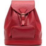 Sacs de créateur Louis Vuitton Montsouris rouges en cuir seconde main pour femme 