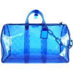 Sacs de voyage de créateur Louis Vuitton Keepall bleus seconde main made in France 