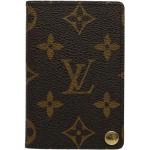Porte-cartes bancaires de créateur Louis Vuitton marron en toile seconde main look vintage 