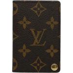 Porte-cartes bancaires de créateur Louis Vuitton marron en toile seconde main look vintage 