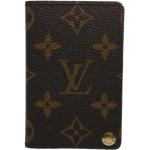 Porte-cartes bancaires de créateur Louis Vuitton marron en toile seconde main look fashion 