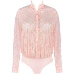 Chemises body Louisa Bracq rose pastel à carreaux en coton métalliques Taille S pour femme 