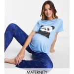 Pyjamas de grossesse bleu marine à motif pandas Taille XS look casual pour femme 