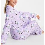 Pyjamas en polaires violets à motif ours Taille M classiques pour femme en promo 