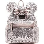 Loungefly Disney Minnie Mouse Silver and Pink Sequin Mini Backpack WDBK0645