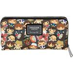 Loungefly Stranger Things Portefeuille en cuir synth tique avec fermeture clair Motif personnages Chibi, multicolore, One Size
