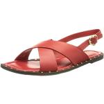 Sandales plates de créateur Moschino Love Moschino rouges en caoutchouc à clous Pointure 36 look casual pour femme 