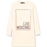 Robes de créateur Moschino Love Moschino blanc crème à carreaux à manches longues à manches longues Taille L look fashion pour femme 