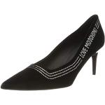Escarpins à talon haut de créateur Moschino Love Moschino noirs en velours à strass Pointure 37 look fashion pour femme 