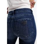 Jeans skinny de créateur Moschino Love Moschino bleus à logo à strass pour femme en promo 