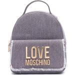 Sacs à dos de créateur Moschino Love Moschino bleus en denim à franges pour femme 