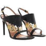 Sandales de créateur Moschino noires en cuir pour femme en promo 
