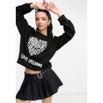 Sweats de créateur Moschino Love Moschino noirs à effet léopard à capuche Taille XL look casual pour femme 