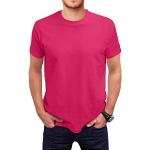 T-shirts rose fushia à manches courtes à manches courtes à col rond Taille L plus size look fashion pour homme 