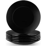 Assiettes plates noires en porcelaine modernes 