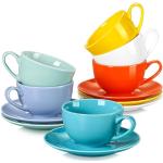 Tasses cappuccino multicolores en porcelaine modernes 