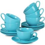 Tasses cappuccino bleus clairs en porcelaine modernes 