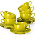Tasses cappuccino vertes en porcelaine modernes 
