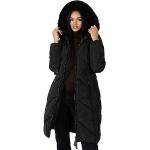 Lovedrobe Women's Winter Jacket Ladies Coat Quilted Padded Faux Fur Hood Belted Puffa Zip Front Pockets Puffer Outerwear Noir 50