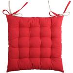 Galettes de chaise Lovely Casa rouges en coton 40x40 cm romantiques 