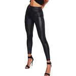 Leggings en cuir noirs en cuir synthétique lavable en machine Taille XXL look fashion pour femme 